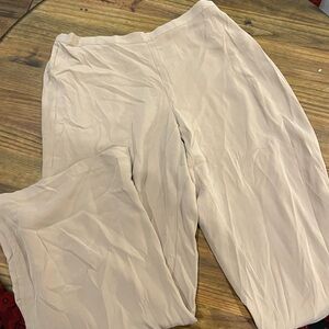 Beige Wide-Leg Pants